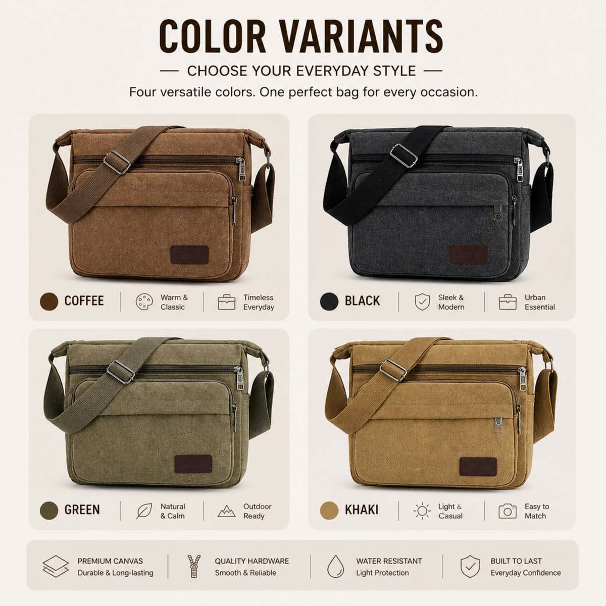 Celrien | Canvas Crossbody Messenger Bag