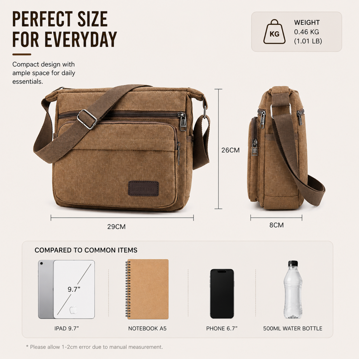 Celrien | Canvas Crossbody Messenger Bag