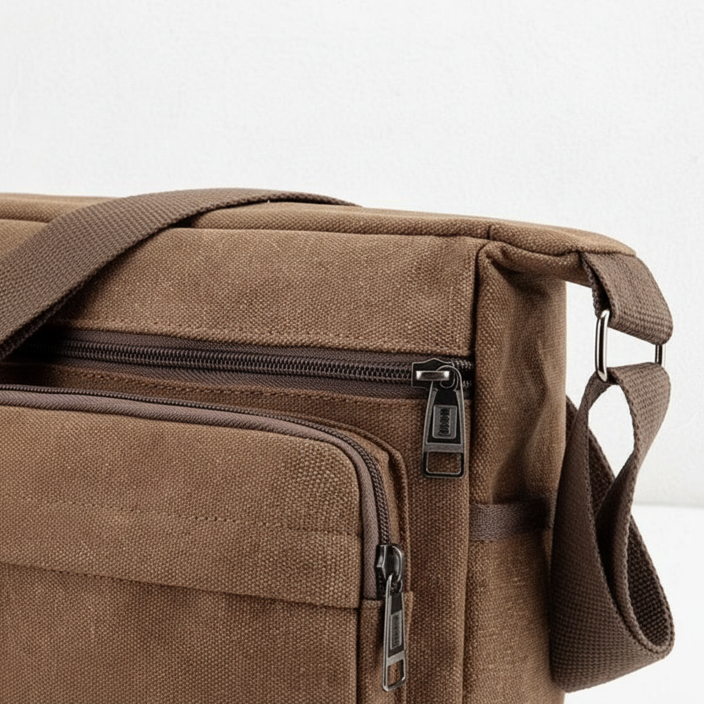 Canvas crossbody sling messenger bag with adjustable strap