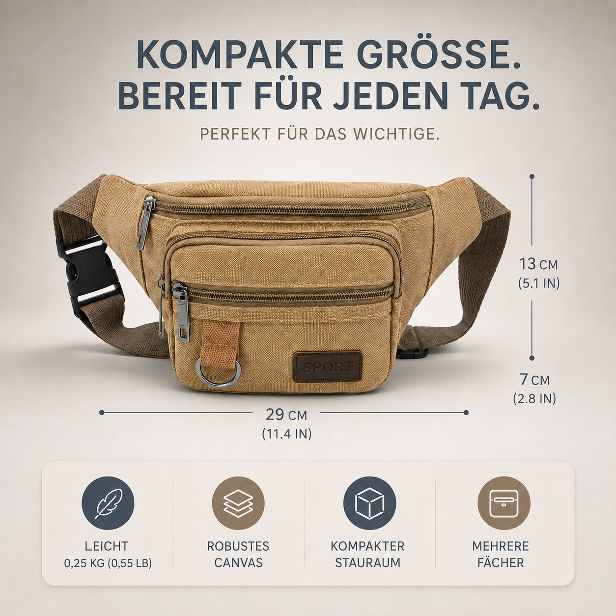 Celrien | Canvasoro Thick Canvas Waist Bag