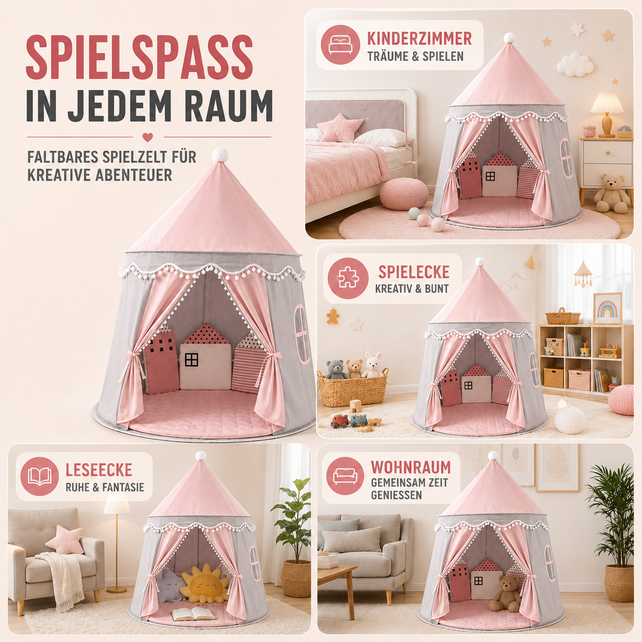 Celrien | CastleNook Foldable Kids Play Tent