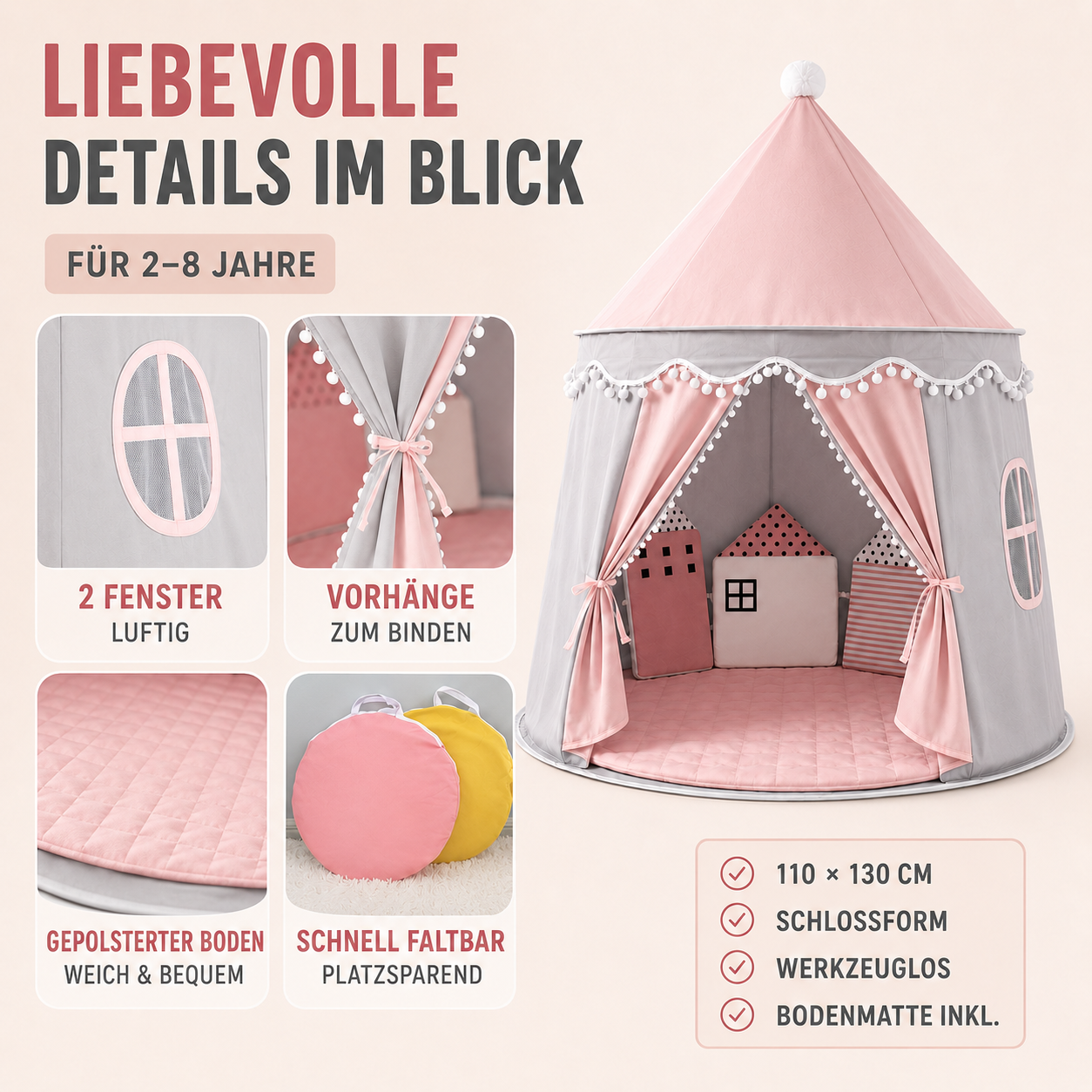 Celrien | CastleNook Foldable Kids Play Tent