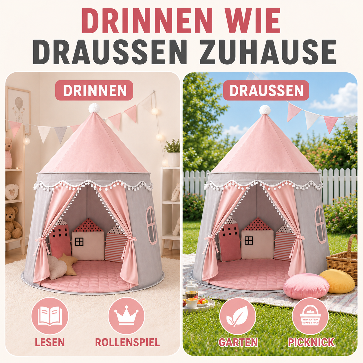 Celrien | CastleNook Foldable Kids Play Tent