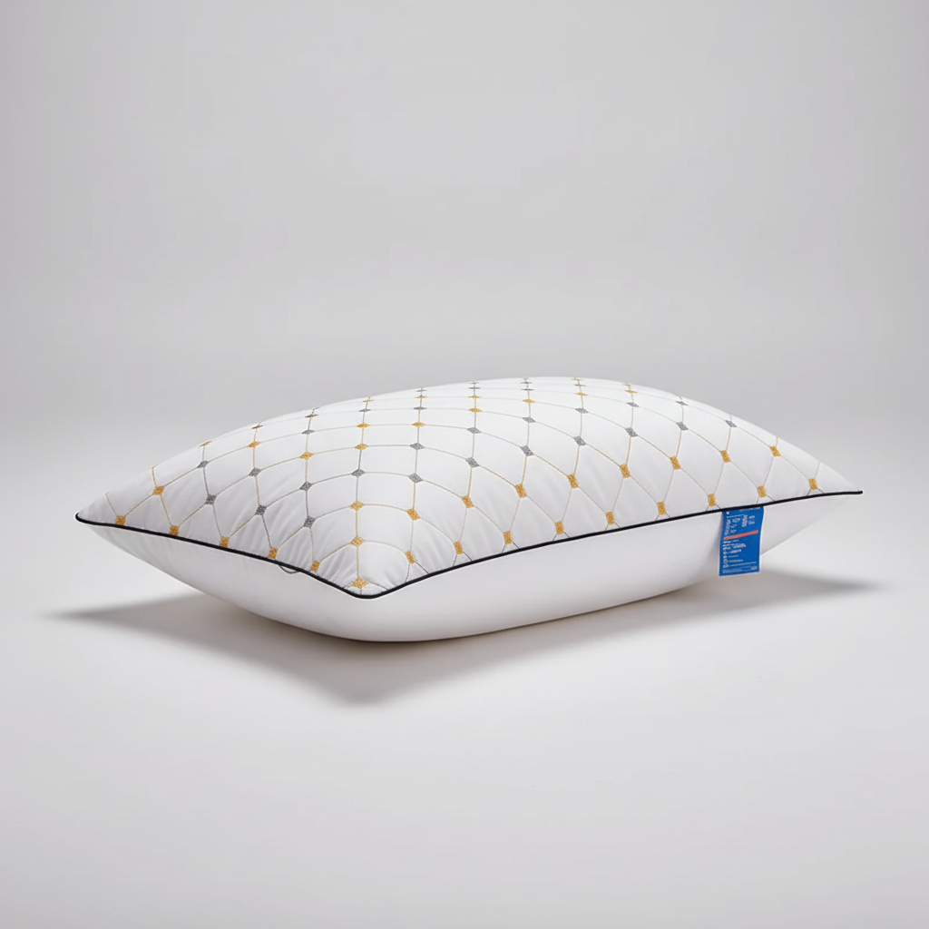 Cervical pillow with high-resilience polyester filling and breathable quilted cover