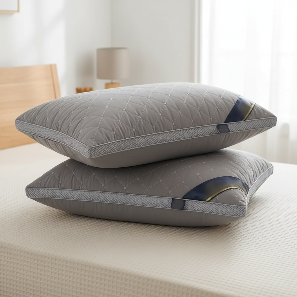 Cervical pillow with high-resilience polyester filling and breathable quilted cover