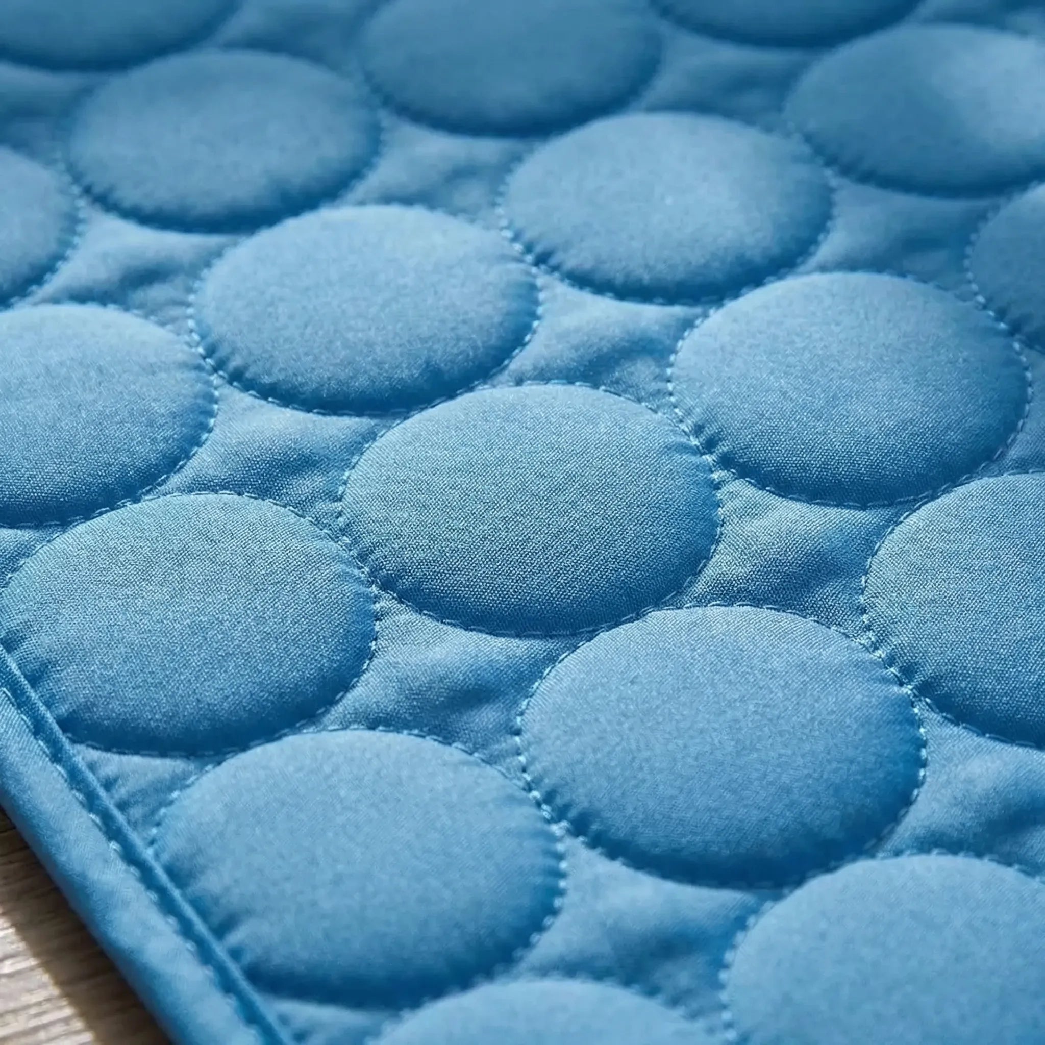 Quilted cooling mat for dogs and cats with breathable pebble-pattern surface