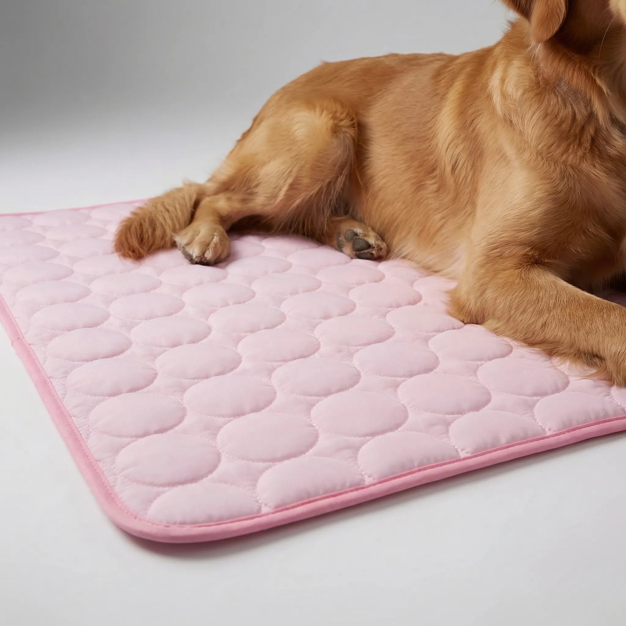 Quilted cooling mat for dogs and cats with breathable pebble-pattern surface