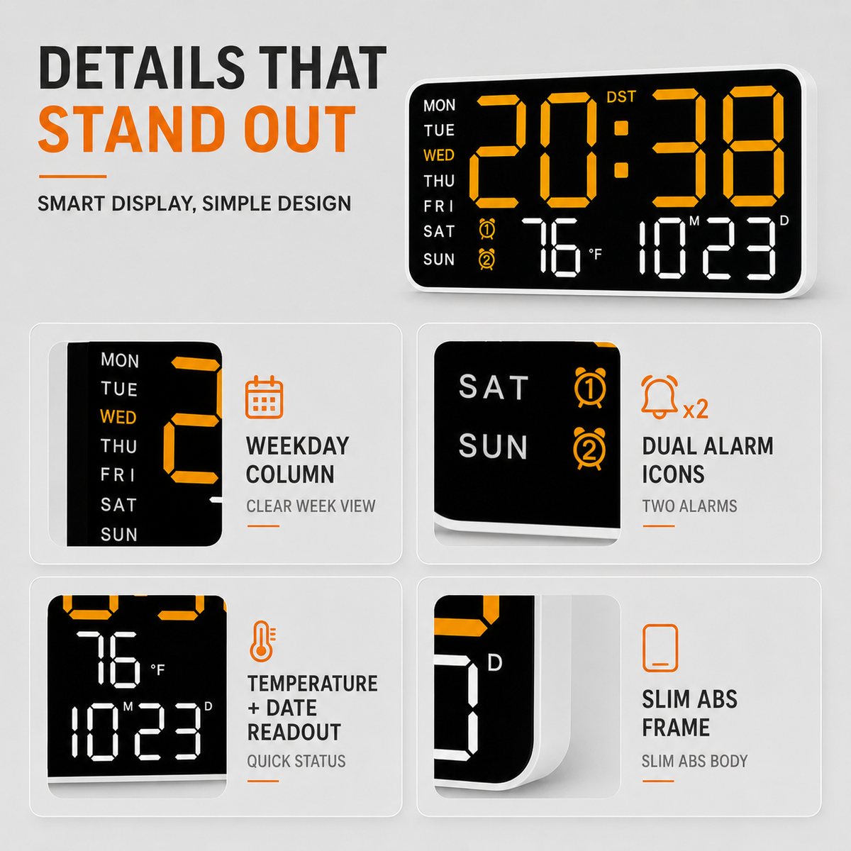 Celrien | ChronoVista Large Intelligent Digital Clock