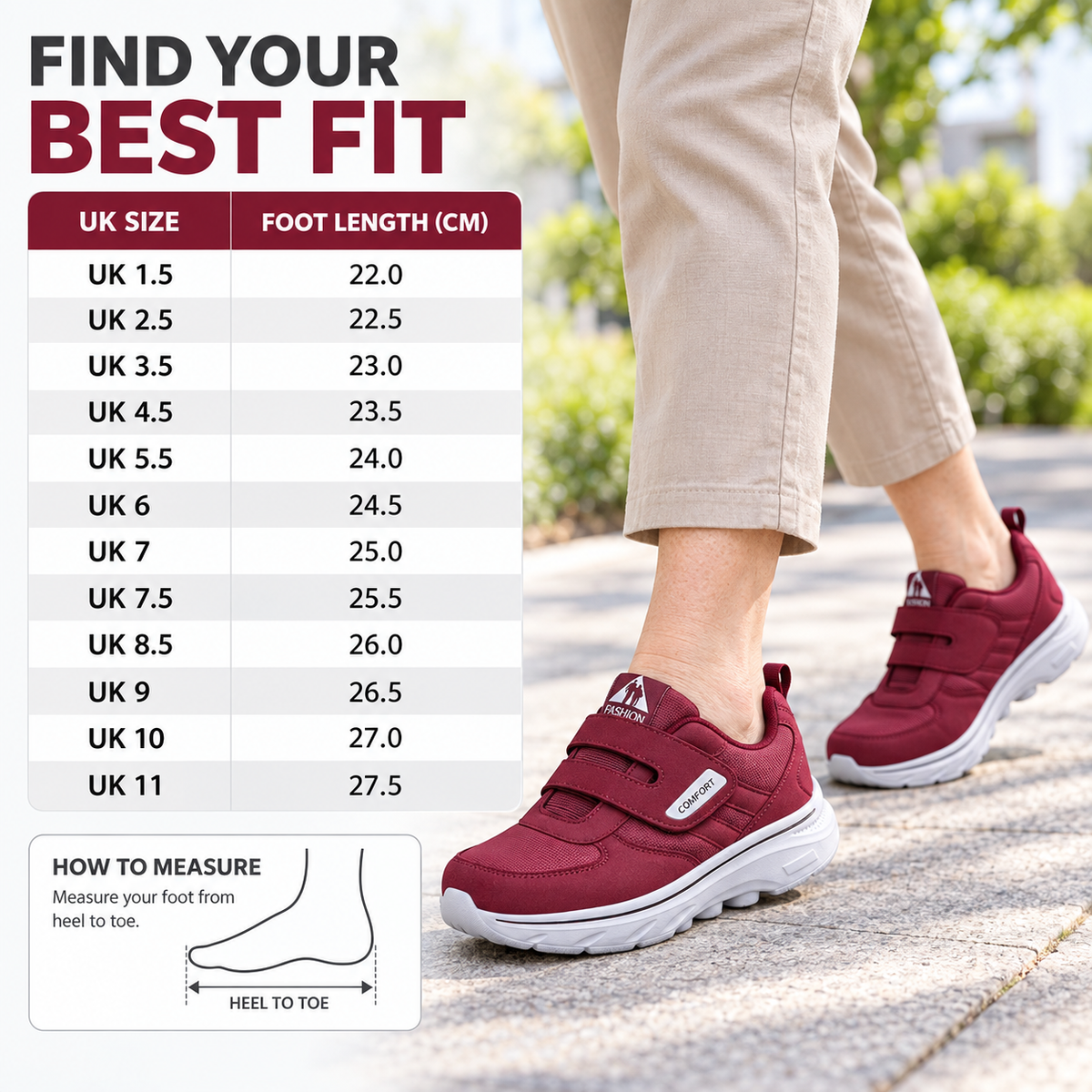 Celrien | Comfortrek Wide-Fit Adjustable Walking Sneaker