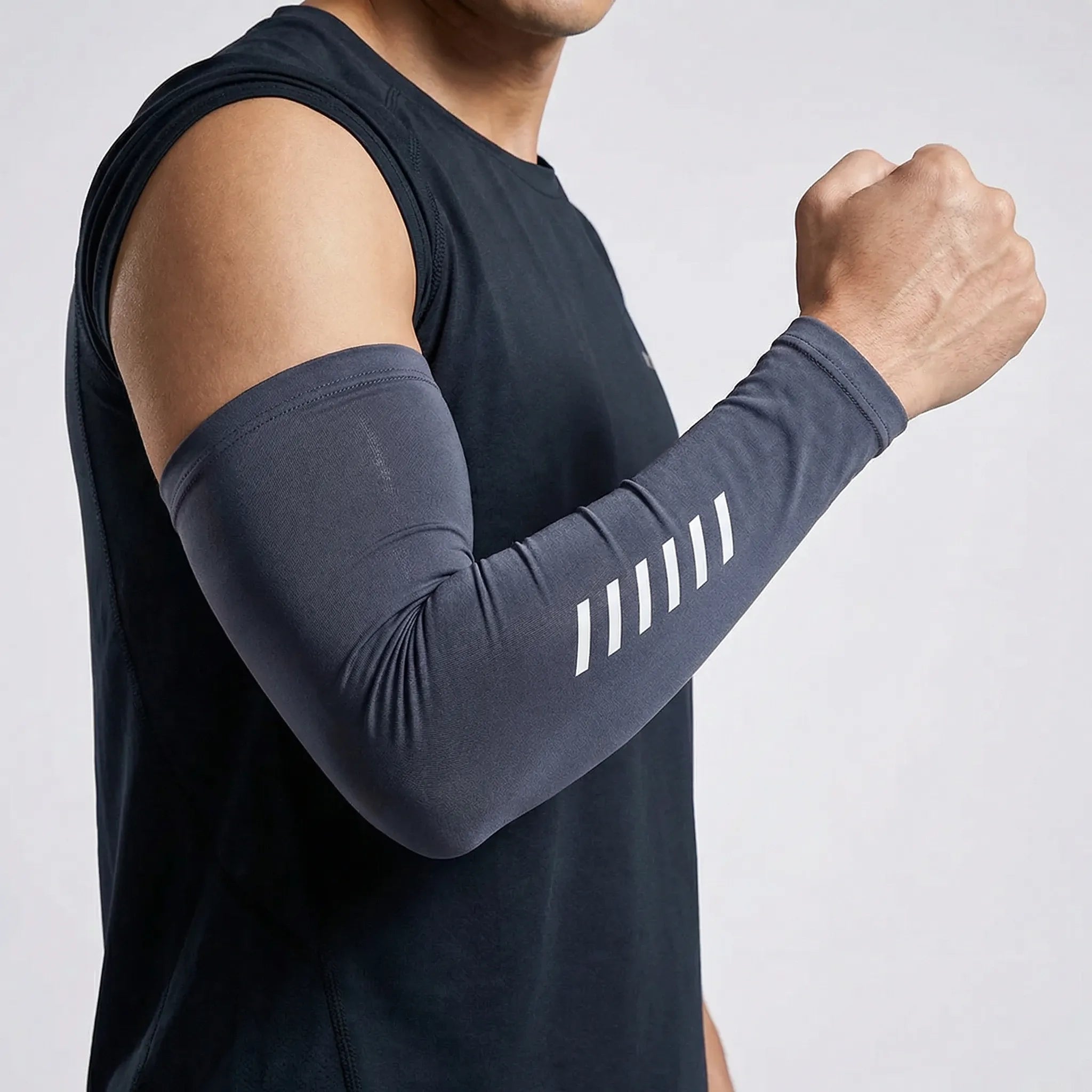 Lightweight cooling arm sleeves with UV protection and anti-slip grip