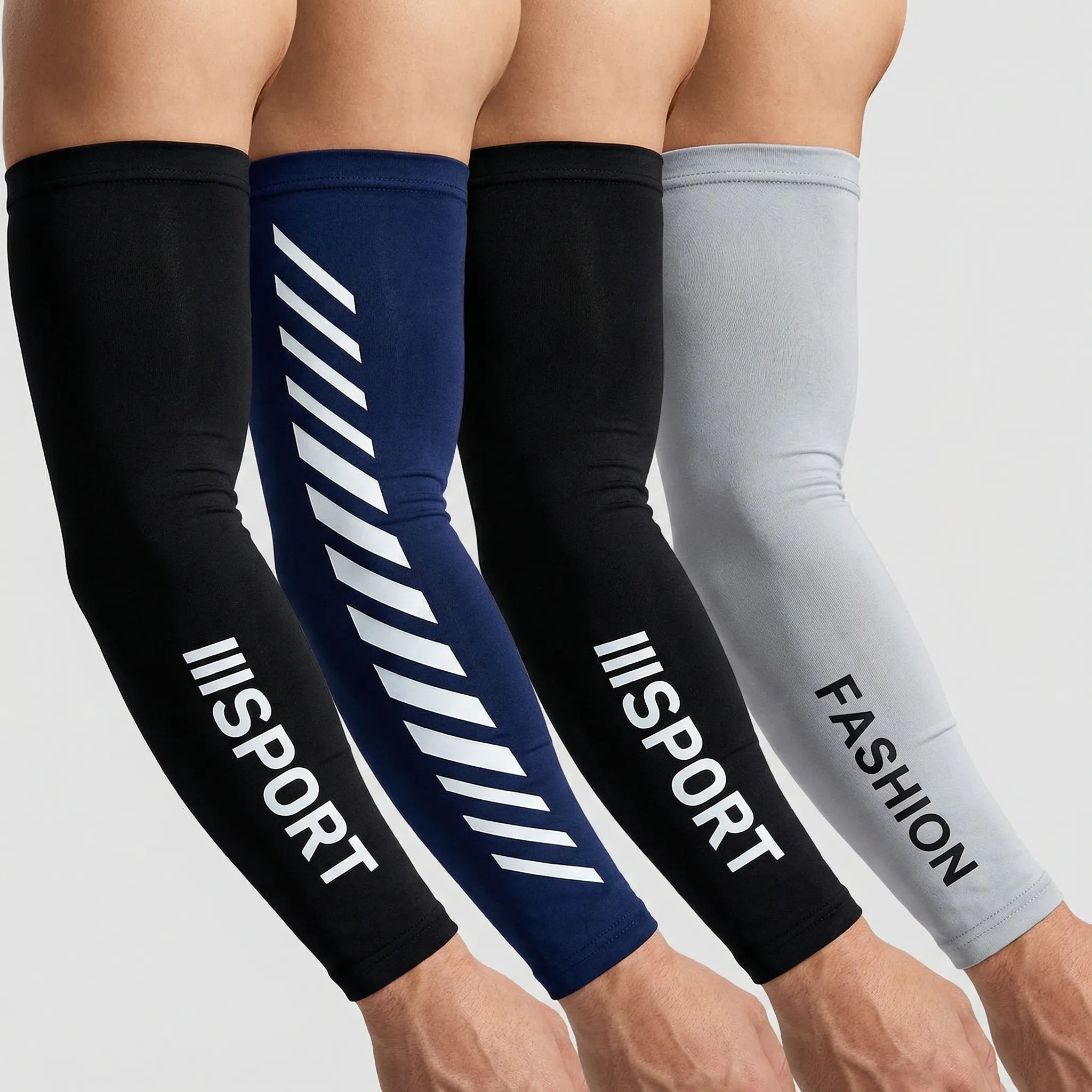 Lightweight cooling arm sleeves with UV protection and anti-slip grip