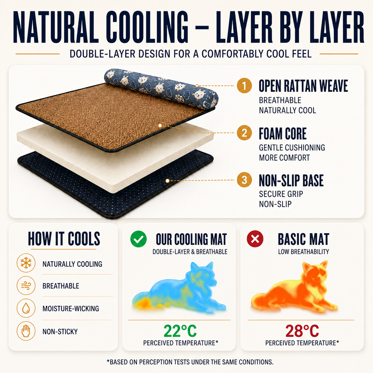 Celrien | Coolweave Woven Rattan Cooling Mat With Pillow