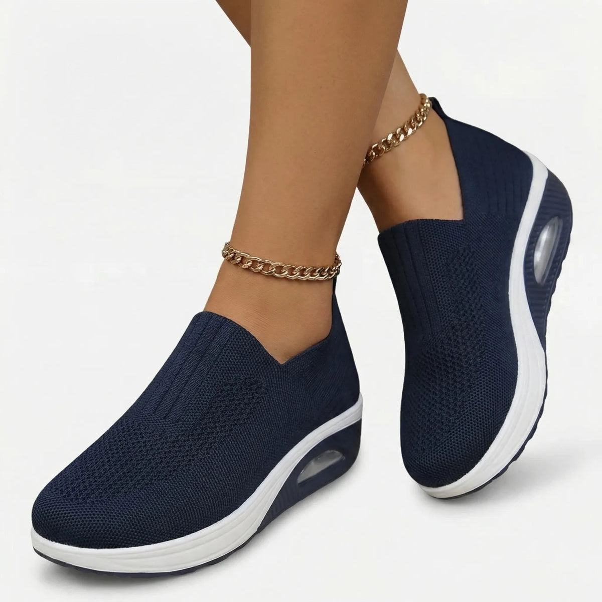 Orthopedic shoes slip-on wedge sneaker with cushioned sole