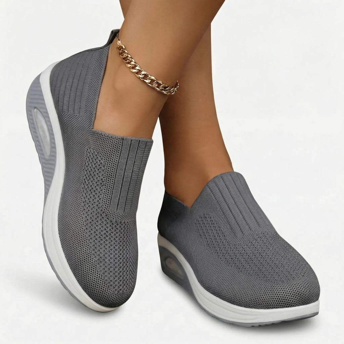 Orthopedic shoes slip-on wedge sneaker with cushioned sole