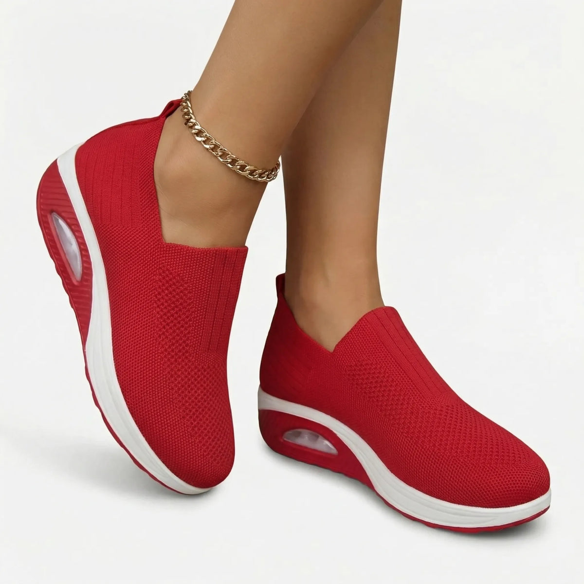 Orthopedic shoes slip-on wedge sneaker with cushioned sole