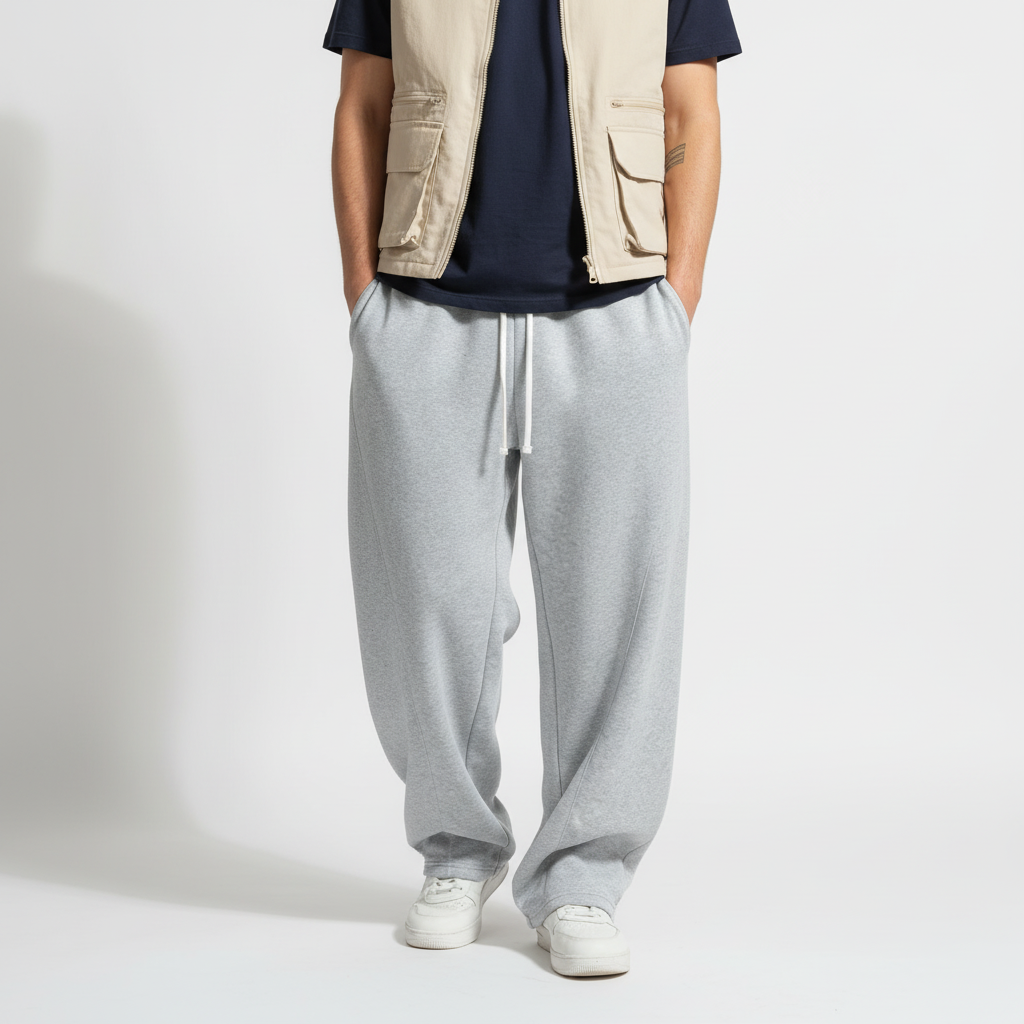 Men's relaxed joggers with straight leg and drawstring waist