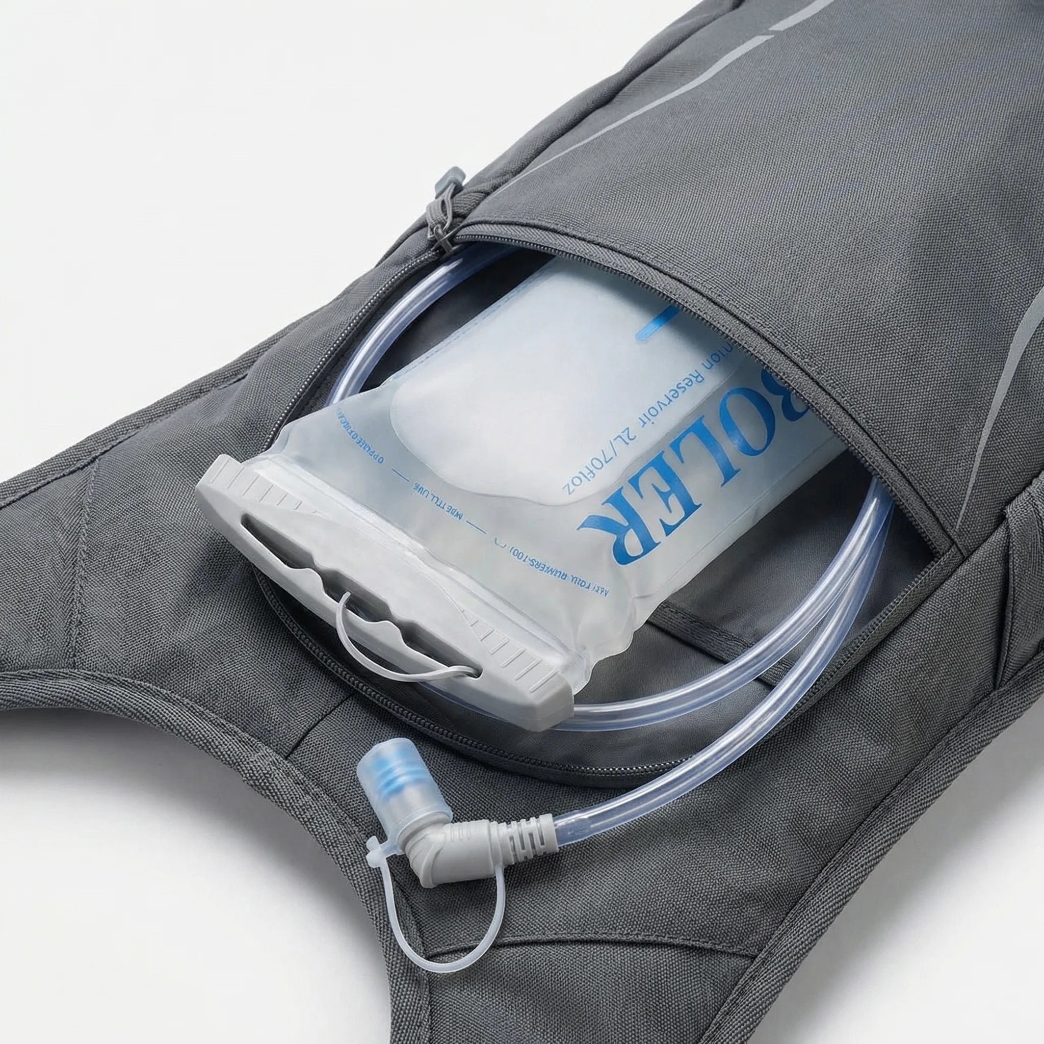 Portable hydration reservoir with flexible drinking tube and bite valve