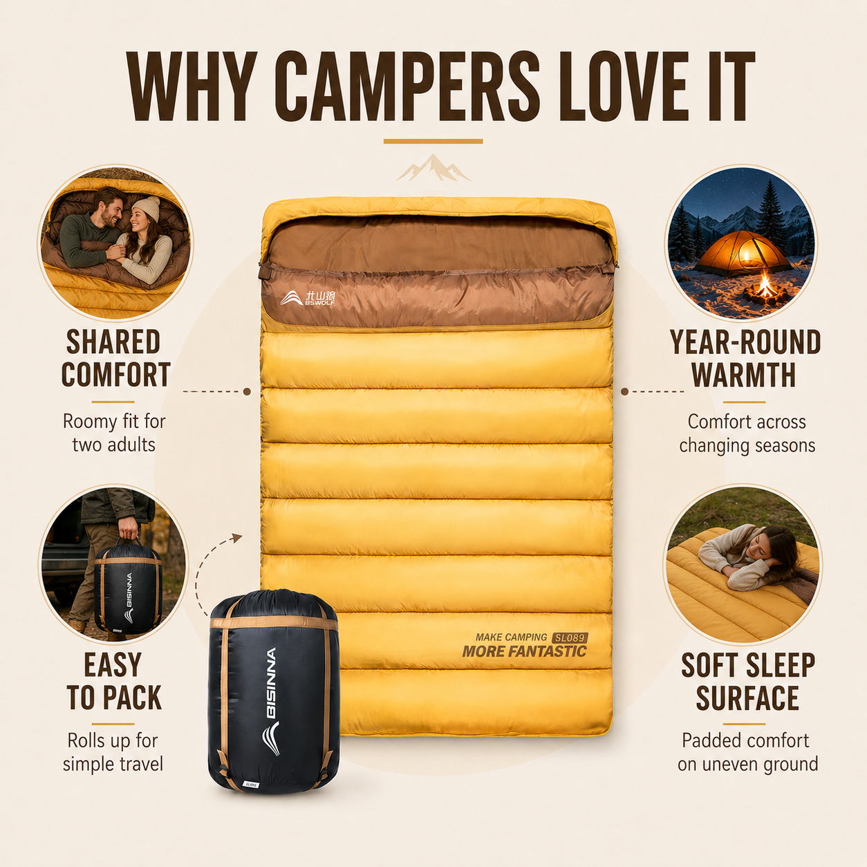 Celrien | Duosleep Double Envelope Sleeping Bag