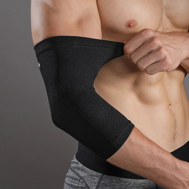 Lightweight compression elbow sleeve with breathable support for sports and recovery