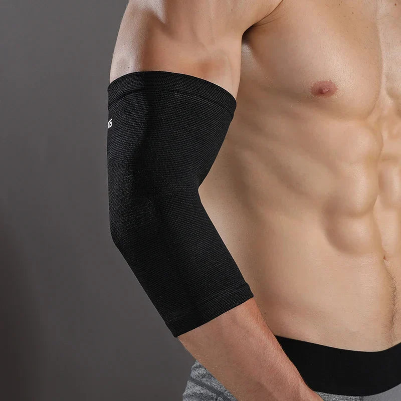 Lightweight compression elbow sleeve with breathable support for sports and recovery