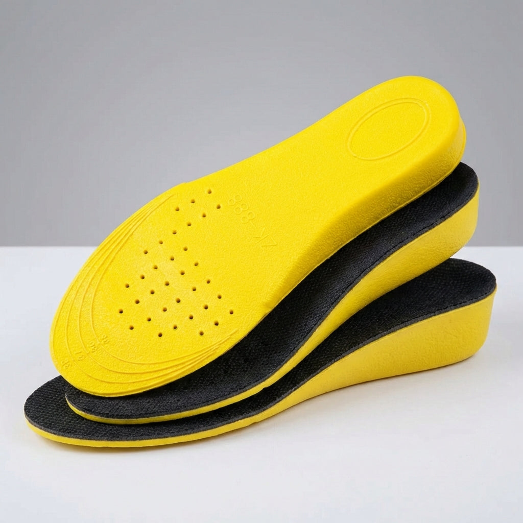 Low profile heel inserts with breathable perforated surface