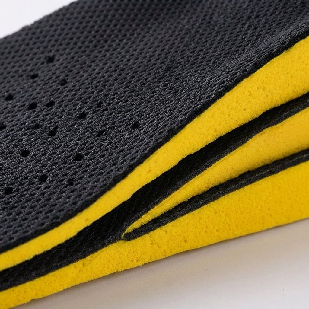 Low profile heel inserts with breathable perforated surface