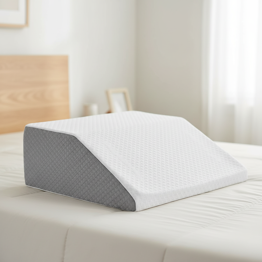 Memory foam leg wedge pillow with breathable removable cover for elevation support