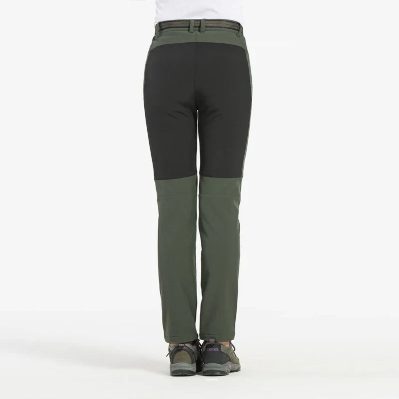 Women's hiking pants with fleece lining waterproof windproof