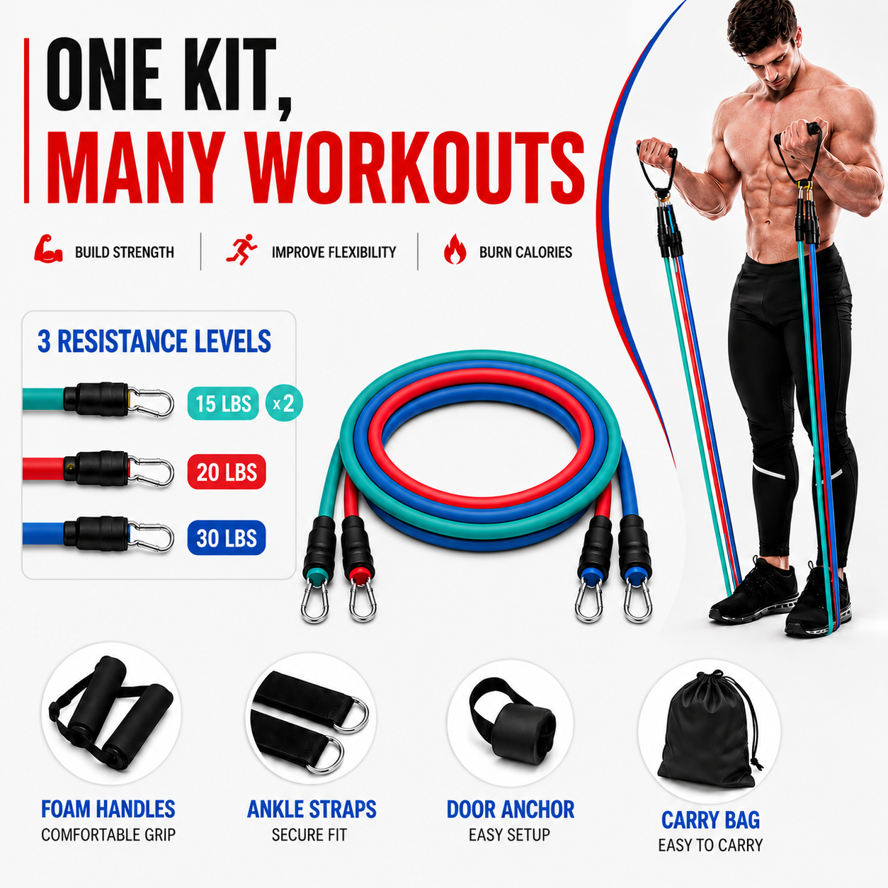 Celrien | Flexari Tubular Resistance Band Set