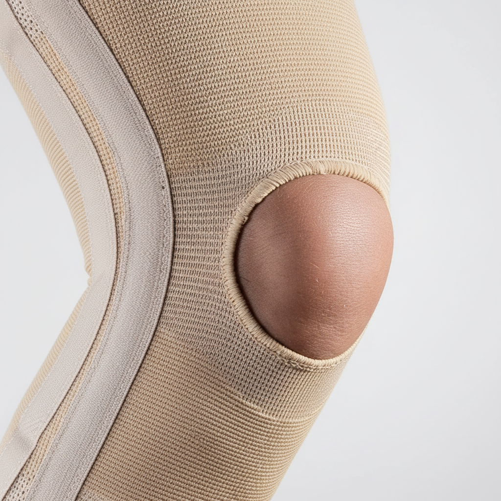 High elasticity knee brace with open kneecap design and lateral spring stays