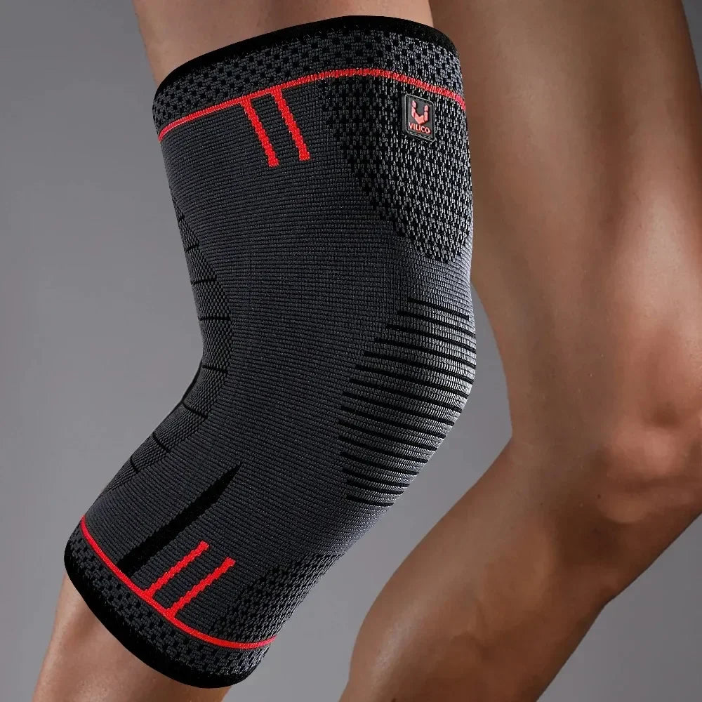 Breathable knee compression sleeve with non-slip elastic support