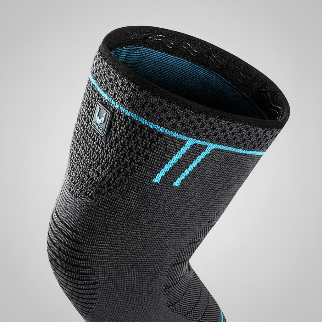 Breathable knee compression sleeve with non-slip elastic support