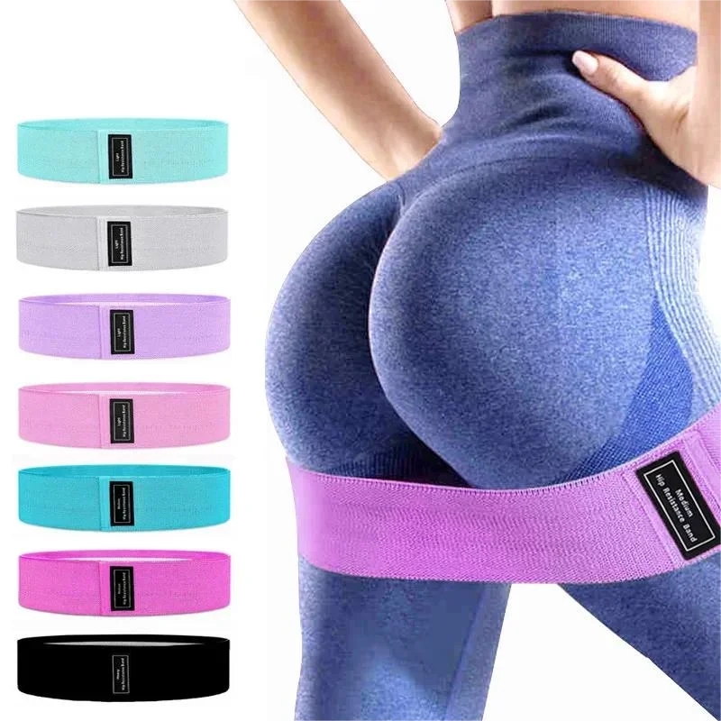 Fabric resistance loop bands with wide anti-roll design and color-coded tension levels