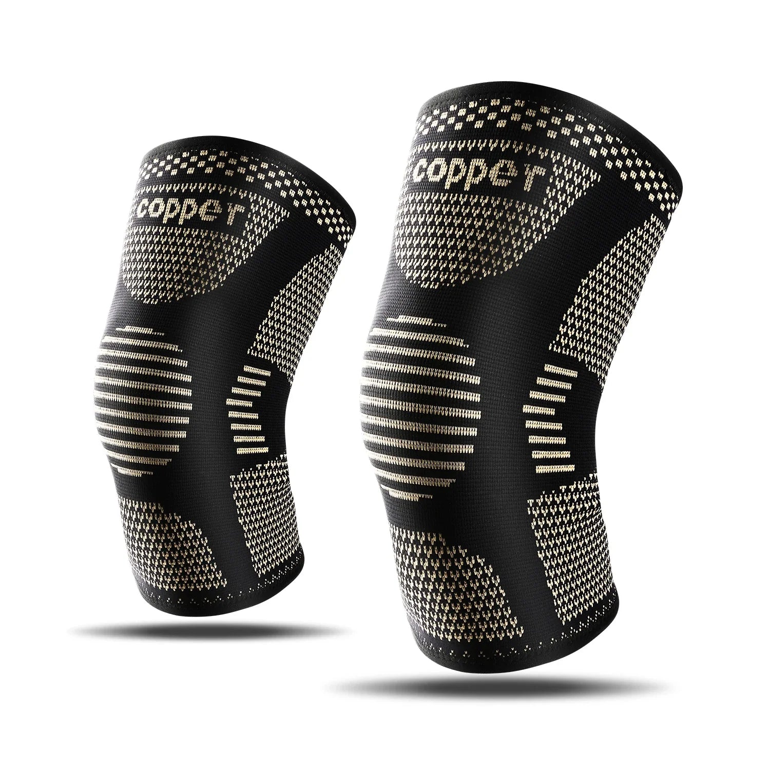 Compression knee support sleeve with targeted compression and breathable knitted design