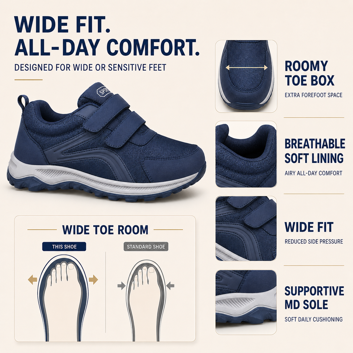 Celrien | Flexovan Wide-Fit Orthopedic Walking Sneakers