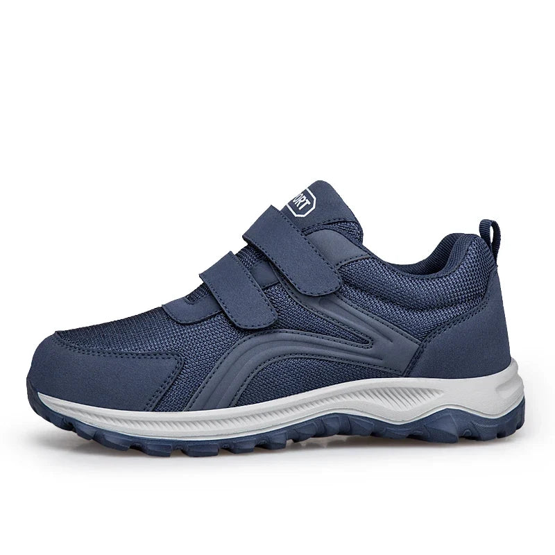 Orthopedic shoes wide fit double strap walking sneakers with breathable mesh