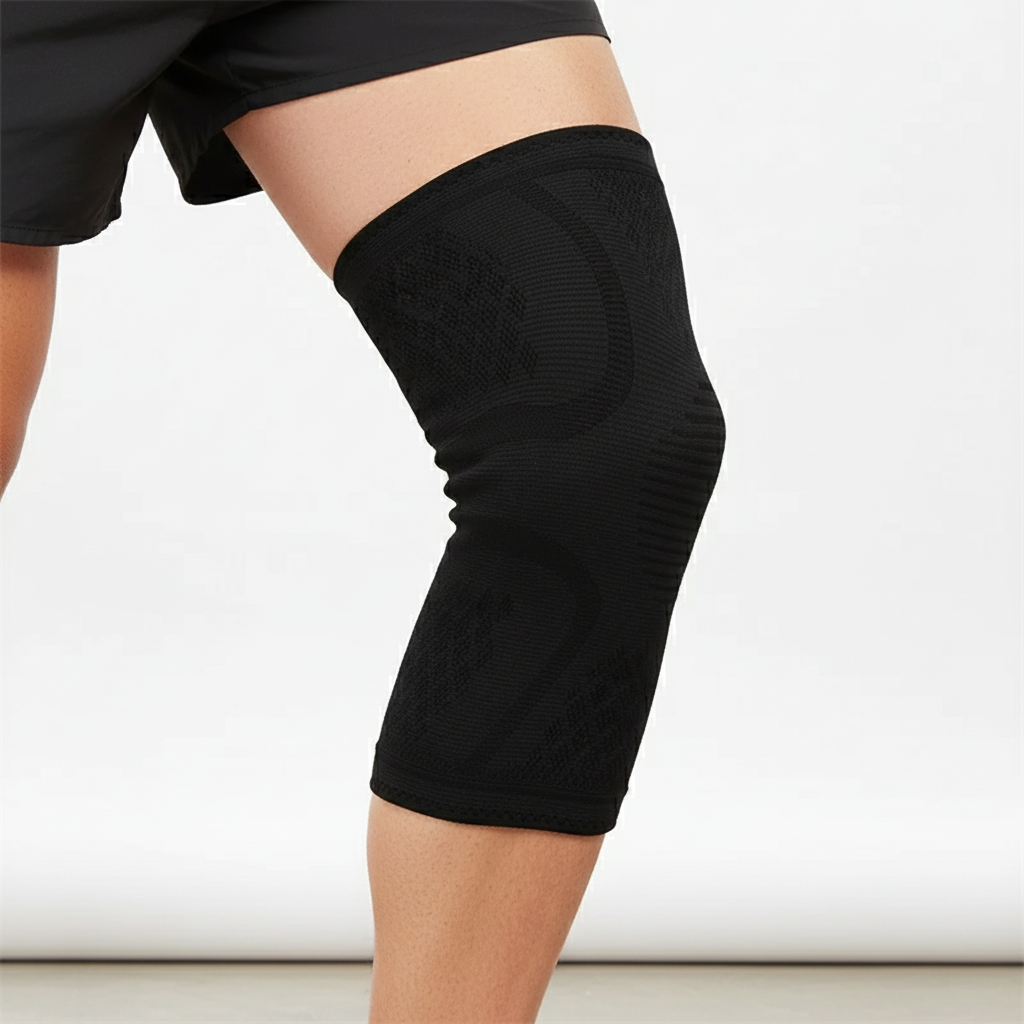 Breathable compression knee brace with non-slip design