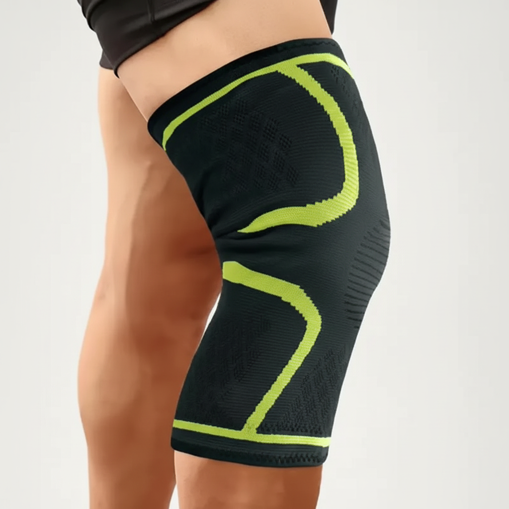 Breathable compression knee brace with non-slip design