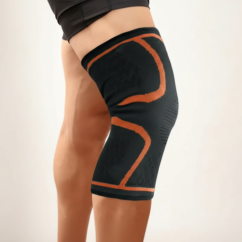 Breathable compression knee brace with non-slip design