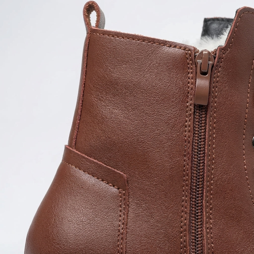 Insulated winter ankle boots with cozy lining and non-slip sole