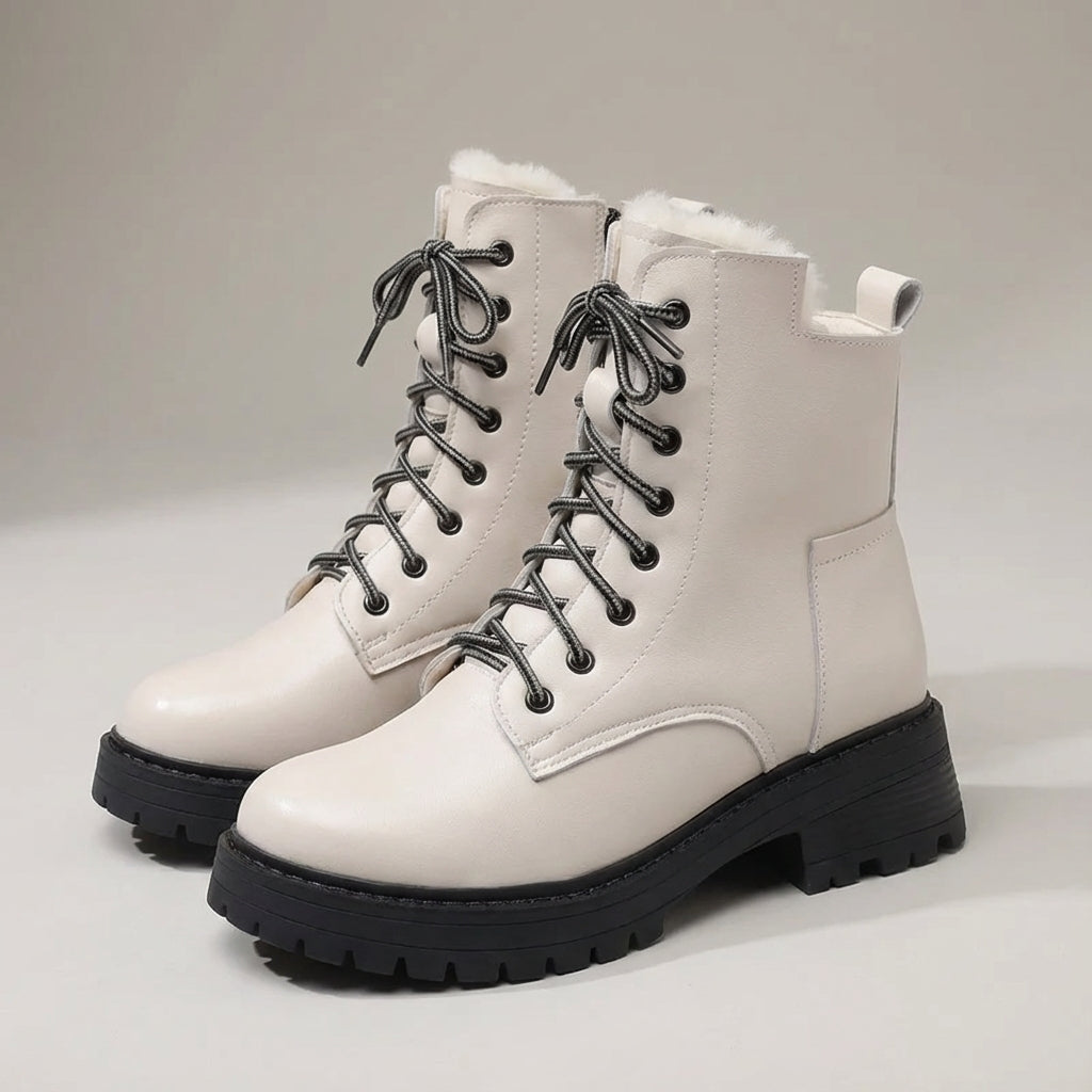 Insulated winter ankle boots with cozy lining and non-slip sole