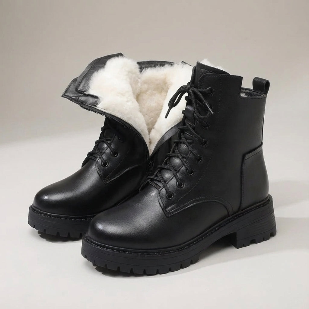 Insulated winter ankle boots with cozy lining and non-slip sole
