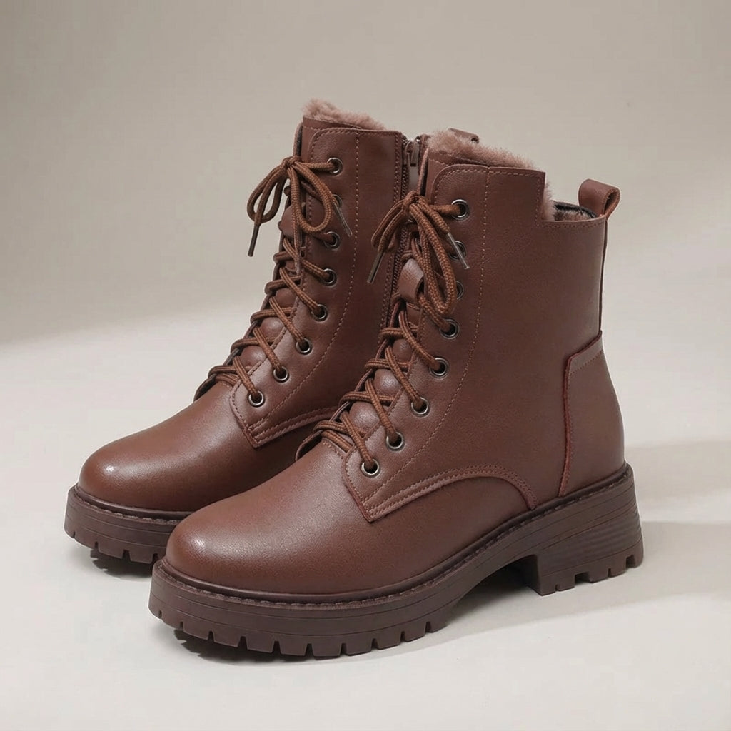 Insulated winter ankle boots with cozy lining and non-slip sole