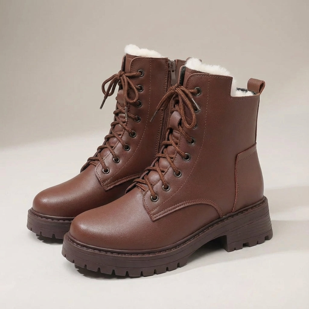Insulated winter ankle boots with cozy lining and non-slip sole