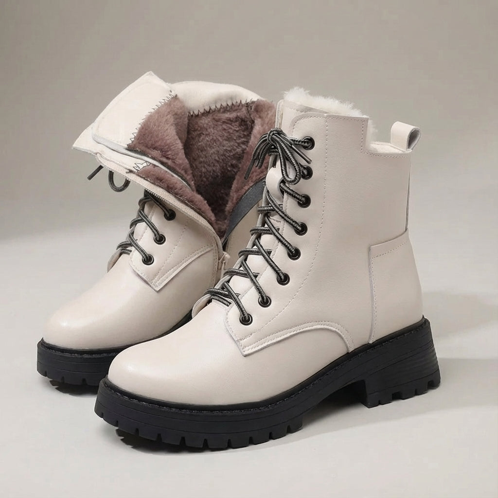 Insulated winter ankle boots with cozy lining and non-slip sole