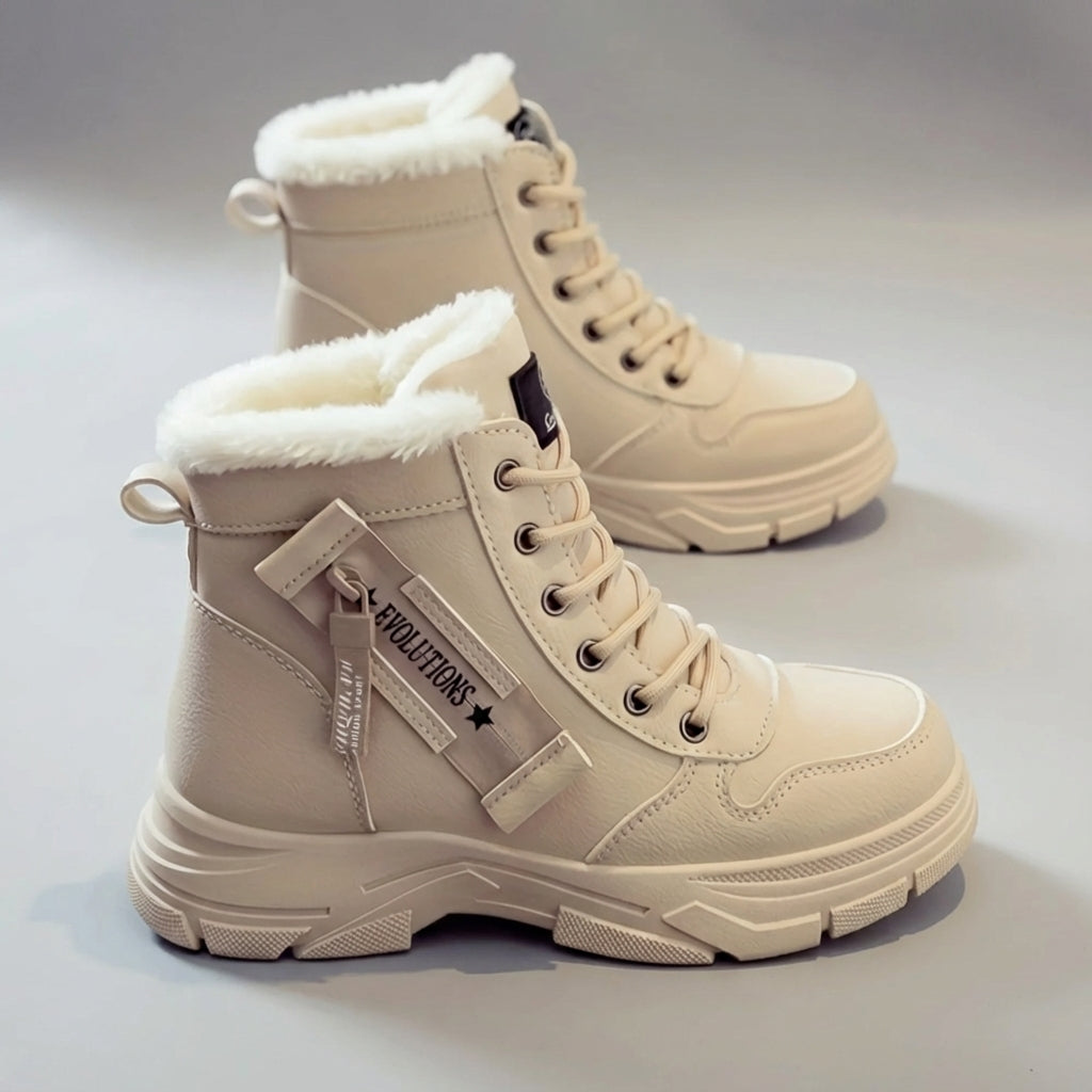 Women's ankle winter boots with warm insulation and chunky gripped sole