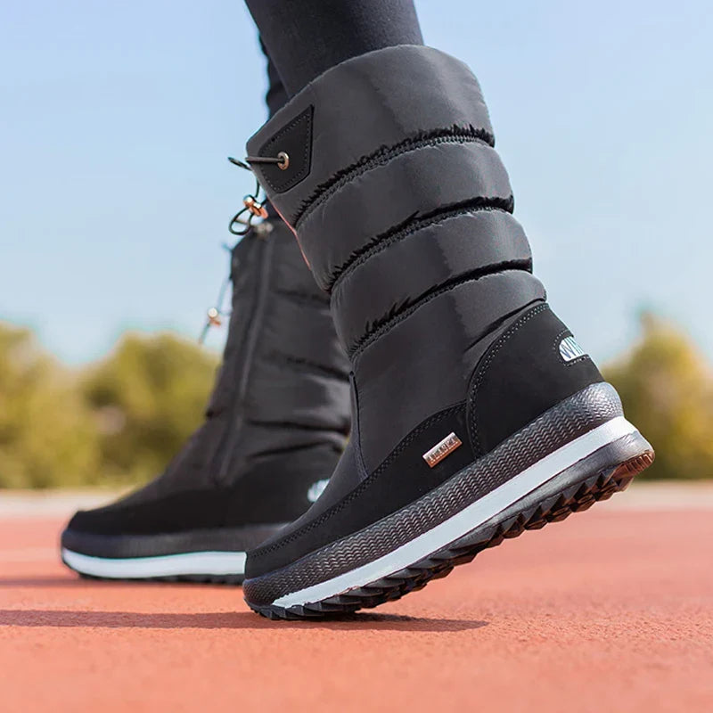 Women's mid-height winter boots waterproof non-slip warm lined