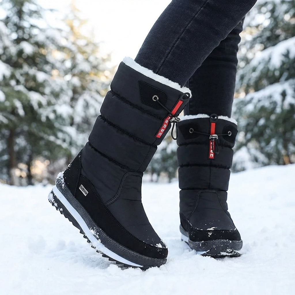 Women's mid-height winter boots waterproof non-slip warm lined