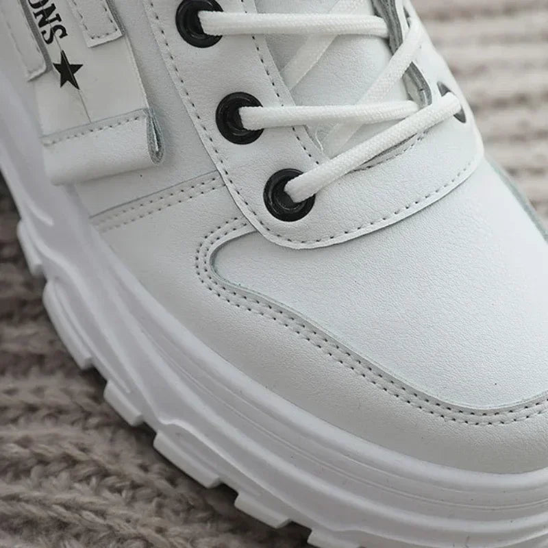 Women's winter ankle boots with high top silhouette non-slip sole