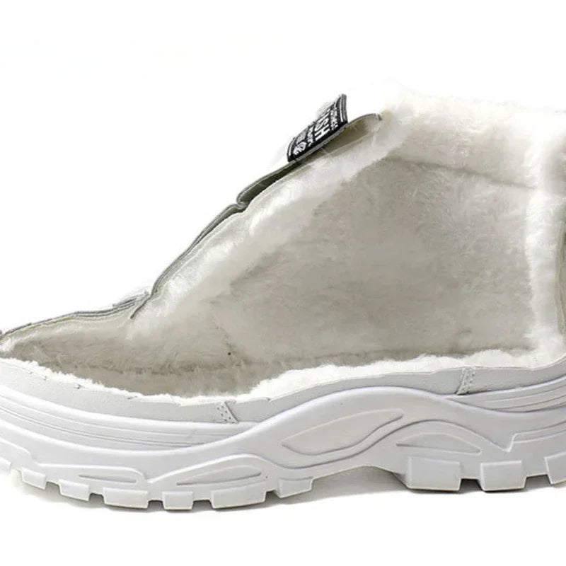Women's winter ankle boots with high top silhouette non-slip sole